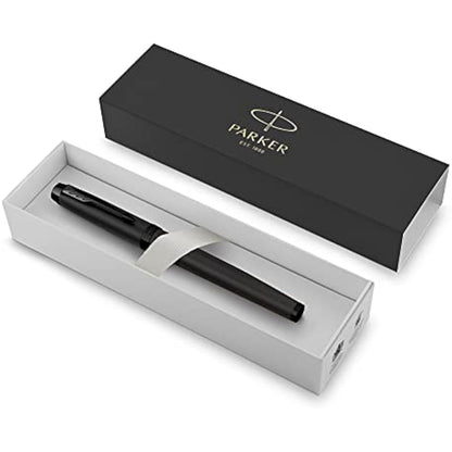 Parker IM Rollerball Pen | Matte Black with Black Trim | Fine Point with Black Ink Refill | Gift Box