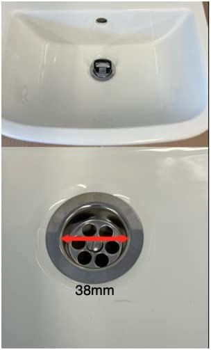 Taps2Traps® 38mm Bathroom Basin Plug With Large Easy Grip Handle - Polished Chrome Effect Plastic With Rubber Seal