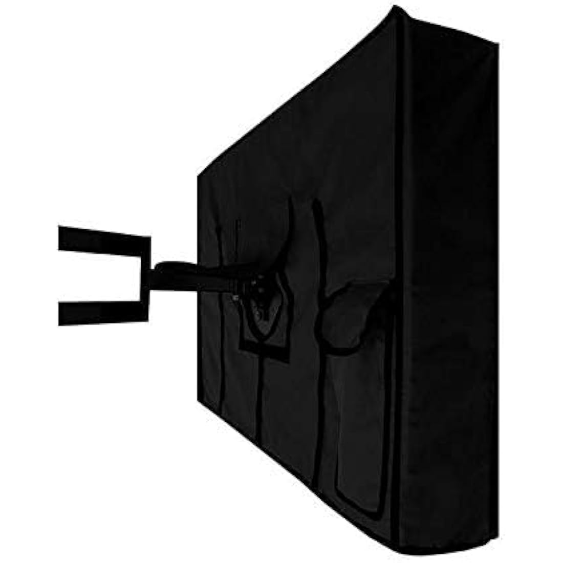 Outdoor TV Cover Waterproof UV Flat Screen Protection for 22” to 75” TV Indoor Dust-proof UCARE Furniture Cover Fits Most Mounts and Brackets Black (60-65”)