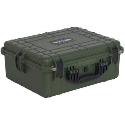MEIJIA Waterproof Hard Camera Case with Customizable Fit Foam, Fit for Drones,Camera,Lens (Green, 20.62"x16.85"x8.11")