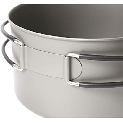 Toaks titanium outdoor camping pan, hiking cookware, backpacking cooking picnic bowl, pot pan set, 1350ml