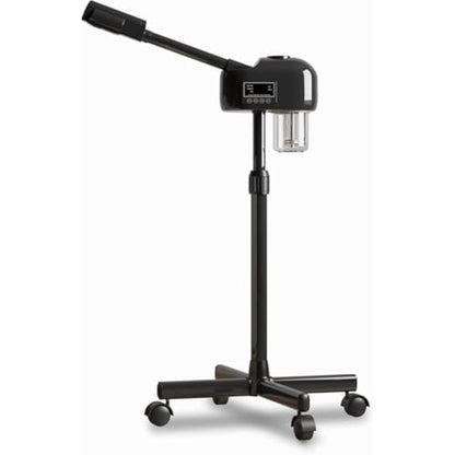 Professional Facial Steamer with LCD Screen, Timer, for Salon SPA Face Care, Height Adjustable, Black