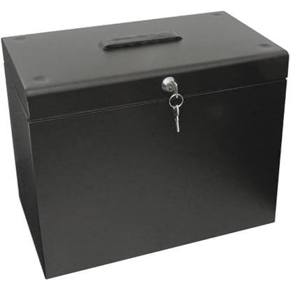 Cathedral Products A4 Steel File Box with Starter Pack of 5 Suspension Files - Black