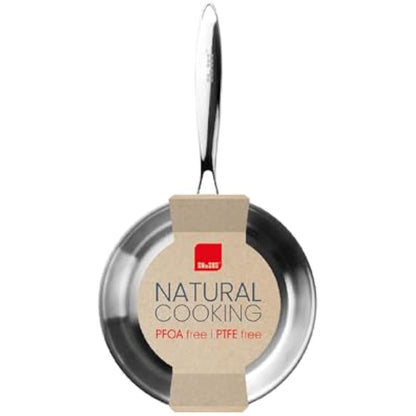 IBILI Triply Natural Tri-Ply Frying Pan, 28 cm, Stainless Steel, Suitable for Induction, Non-Stick
