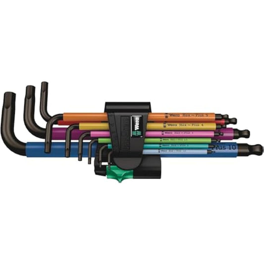 Wera 950 SPKL/9 SM N SB Multicolour BlackLaser L-key set, 9pc, Metric, 1.5-10mm, 05073593001