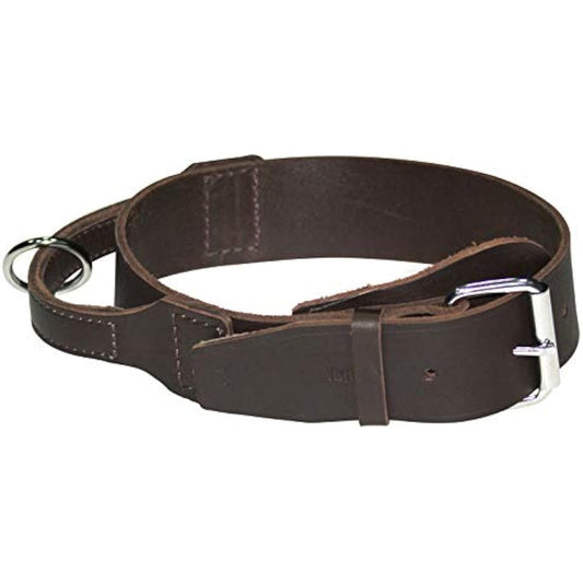 Dingo Brown Collar with a Handle Handmade of Soft Leather Especially for Guard Shepherd Breeds 13107