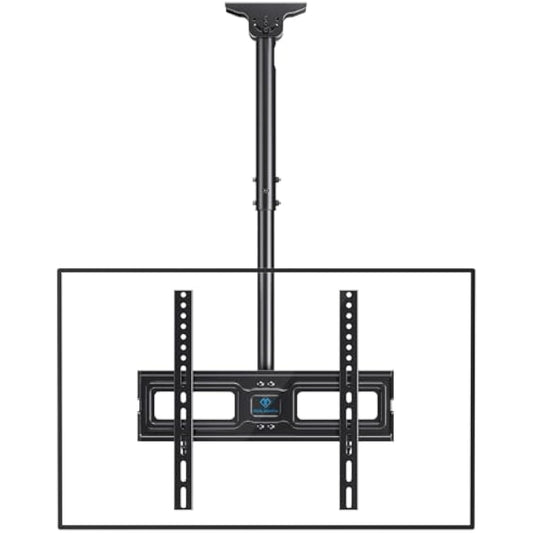 PERLESMITH Ceiling TV Bracket - Adjustable Swivel Ceiling Mount for Most 26-65 inch TVs, Full Motion Ceiling TV Mount, Supports up to 50kg, Max VESA 400x400mm, PSCM2-E