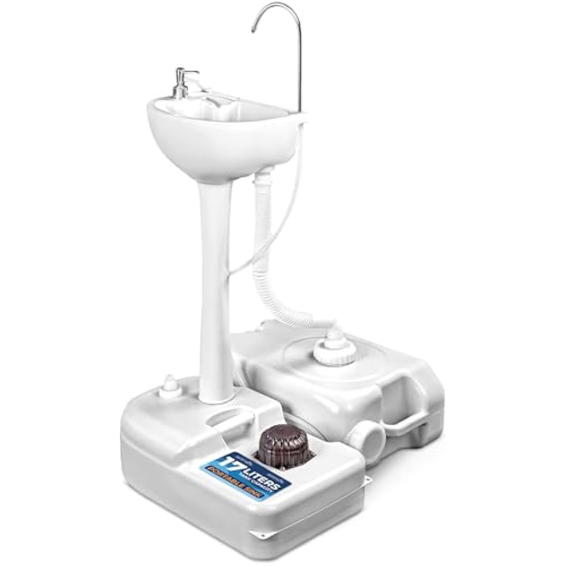 SereneLife Portable Sink, Camping, Outdoor Unit Garden, Hand Wash Station, Portable Basin w/Wheels, Garden w/Waste Tank, Foot Pump, Soap Dispenser for Outdoor Events, Worksites