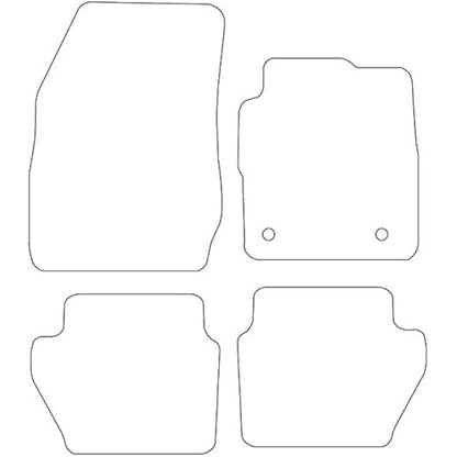 (D9:CT65) 4 Piece Ford (2011-2018) Fiesta (MK7) Vehicle Specific Car Mat Set Grey Carpet Blue Trim