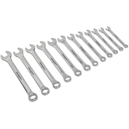 Sealey S0563 Metric Combination Spanner Set, 12 Pieces,Silver