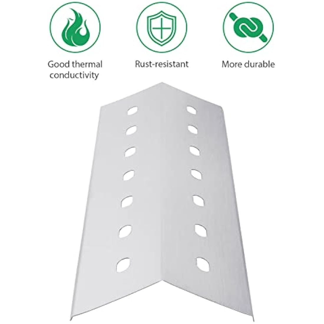 WELL GRILL 2-Pack Stainless Steel Heat Plate, Barbecue Flame Diffuser Tamer for Gas Grill, 41 cm Lx 14 cm W