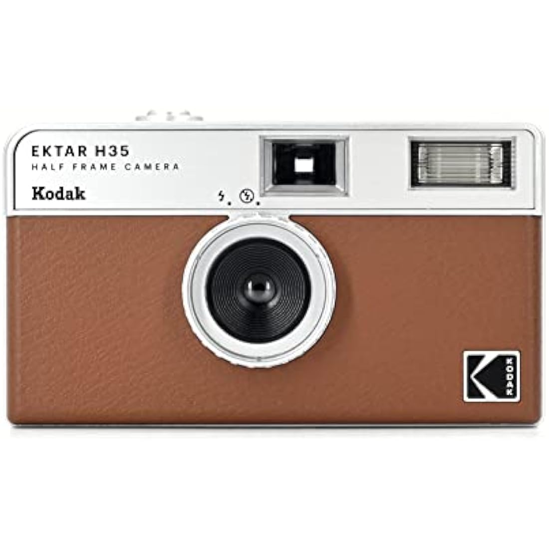 KODAK EKTAR H35 Half Frame Film Camera, 35mm, Reusable, Focus-Free, Lightweight, Easy-to-Use (Brown) (Film & AAA Battery are not Included)