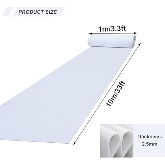 Gdmokle White Aisle Runners for Weddings, 2mm Thickness Polyester Aisle Floor Carpet Runner, Non-slip Runway Rug Runners for Church Party, Outdoor or Indoor Decoration (Size : 1mx10m/3.3ftx33ft)