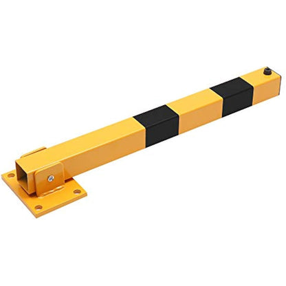 TOPWAY Car Parking Space Lock Bollard, Yellow and Balck Lockable Fold Down Car Parking Barrier Post, Private Car Park Driveway Guard Saver Blocker, Upper Lock, 60cm Height 161892