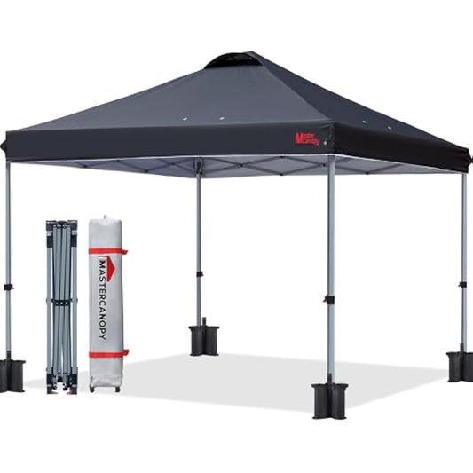 MASTERCANOPY Durable Ez Pop-up Gazebo Tent with Roller Bag (3x3M,Black)