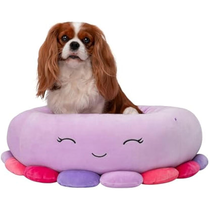 Squishmallows Official 24-Inch Beula Octopus Pet Bed - Medium Ultrasoft Official Plush Pet Bed,purple