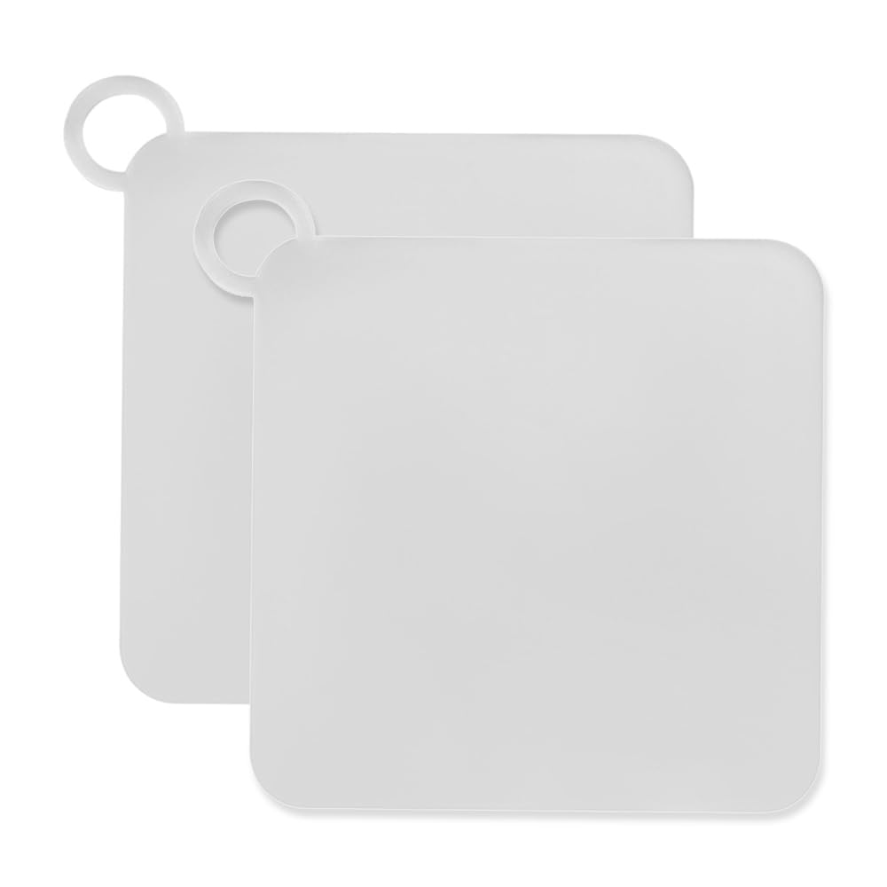 Shower Drain Cover, 2Pcs 15cm Square Silicone Floor Drain Cover Drain Seal Plug Deodorizer Pad for Shower Sink Toilet Bathroom Kitchen (White)