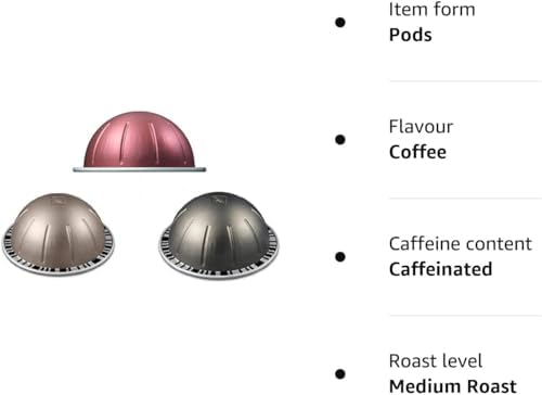 Nespresso Vertuo Gran Lungo Selection Long Expiry Coffee Pods Capsules Fortado Arondio Aflorazio 30 Pods 3 Sleeves