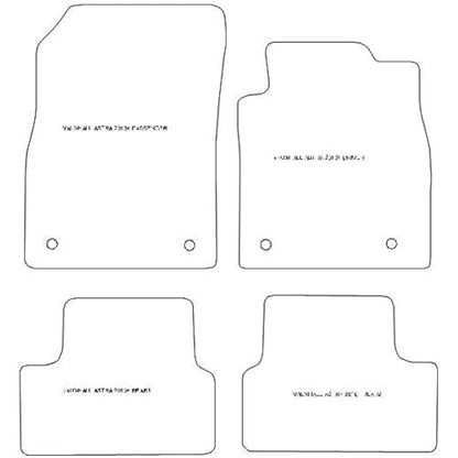 Car Mats FOR Vauxhall Astra MK6 (J) 2010-2015 Black Carpet - Black Ribbed Trim - Black Rectangle Heel Pad [SAPP-1234]