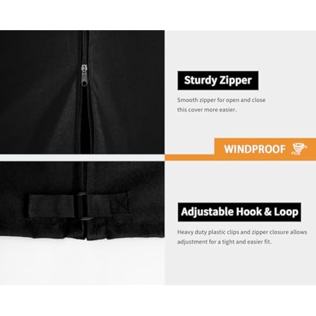 Dokon 2 Seater Garden Swing Covers Waterproof Heavy Duty Oxford Fabric Outdoor Swinging Chair Cover Windproof Anti-UV Patio Garden Hammock Cover with Zips (175x125x160cm) - Black