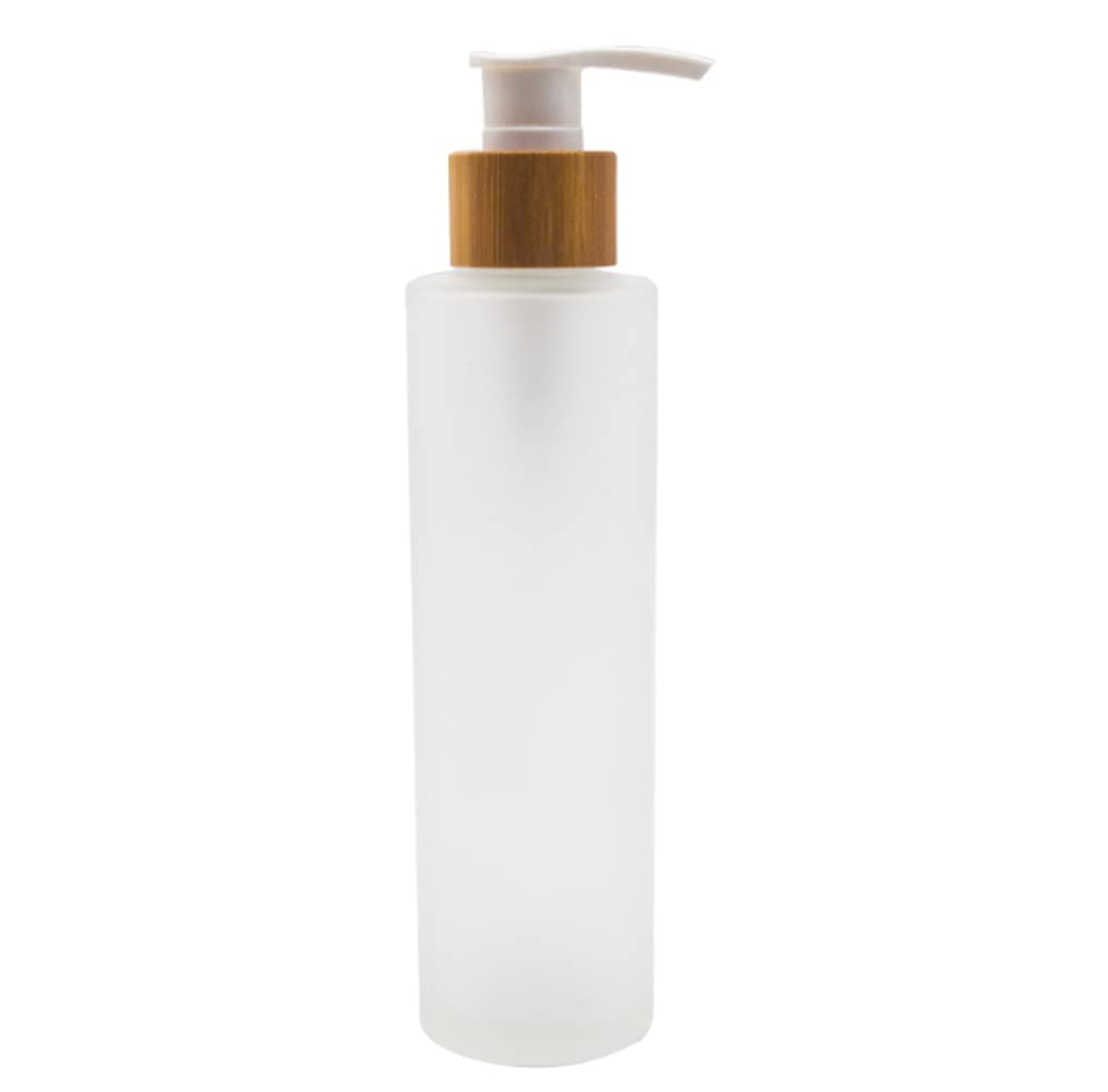 Empty Refillable Frosted Glass Pump Bottle With Plastic Pump Head Toiletries Storage Containers for Bath Shower Shampoo Hair-Conditioner Cleanser
