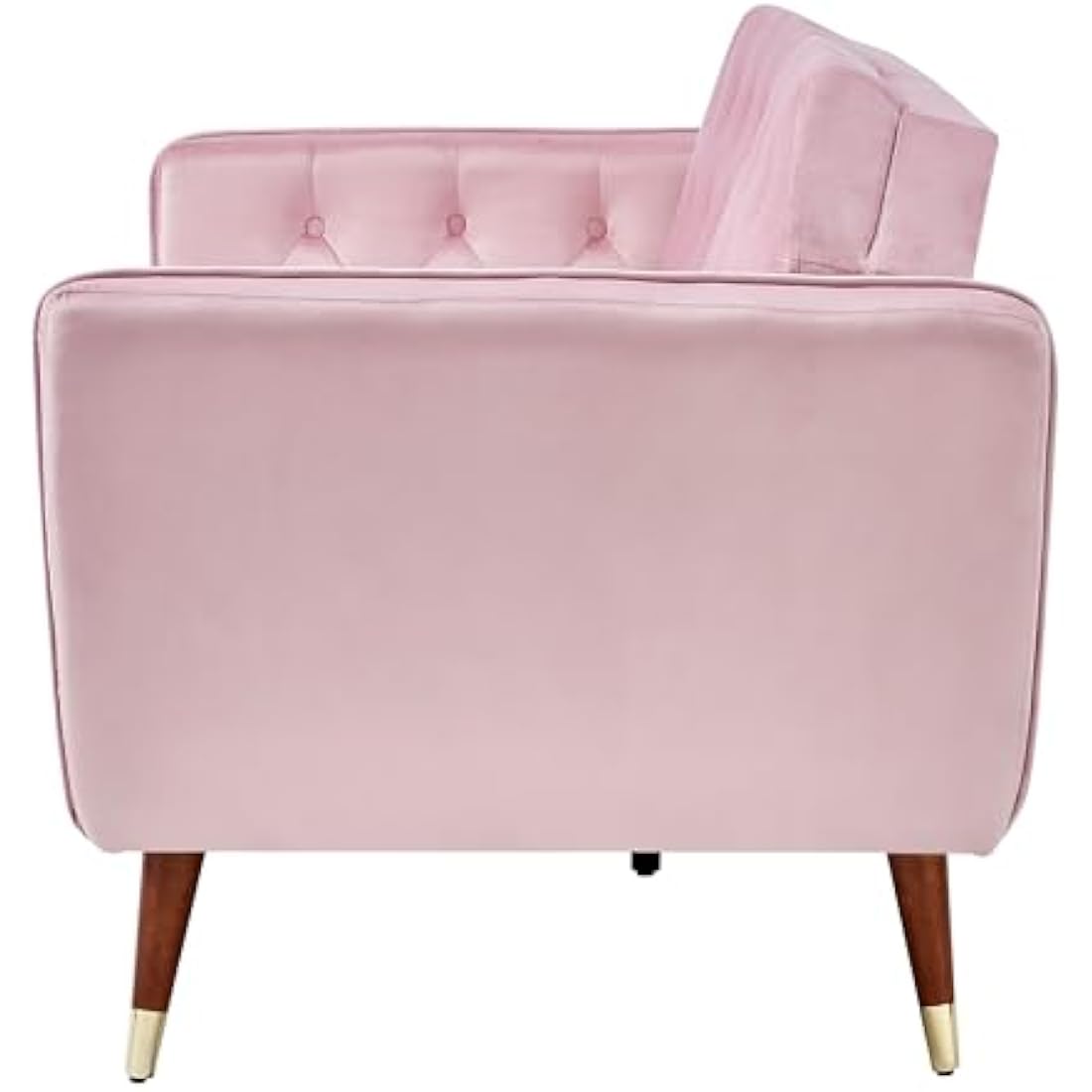 Bravich 'Victoria' 3 Triple Seater Velvet Fabric Sofa Bed- Rose Click Clack Mechanism Sofa Bed With Gold Accent Legs. Living Room Furniture For Adult Guest Bed. Comfy Living Settee Couch Futon