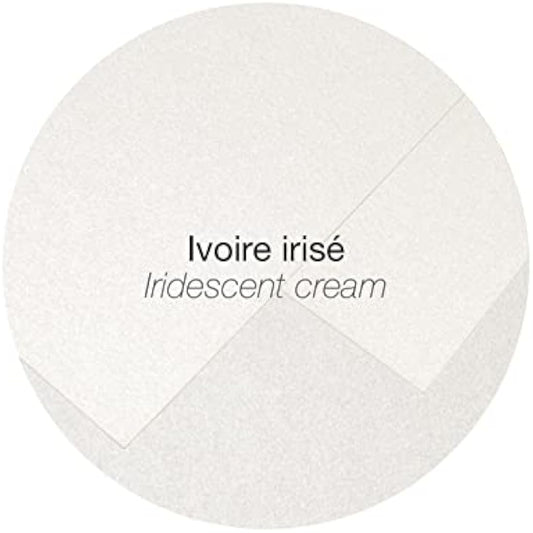Clairefontaine - Ref 50045C - Pollen Iridescent Adhesive Envelopes (Pack of 20) - DL (110 x 220mm) in Size, 120gsm Paper, Easy-to-Peel Adhesive Strip - Cream