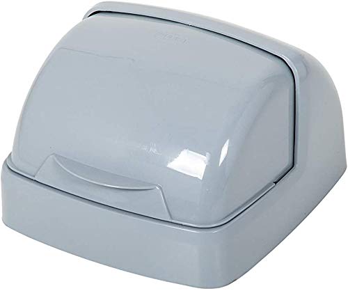 Addis 518460 Eco 100% Recycled Plastic Bathroom Kitchen Waste Roll Top Bin, 10 Litre, Light Grey