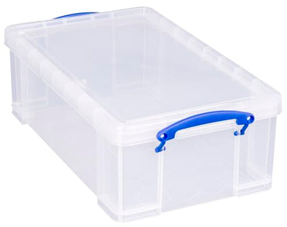Really Useful Box Plastic Storage 12 Litre Clear (Pack Of 4)