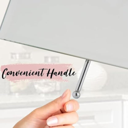 MIRRORVANA Frameless Wall Mount Mirror for Bathroom with 11" Extension Swivel, No Magnification, Rectangular 8.7" x 6.3" Surface, Chrome