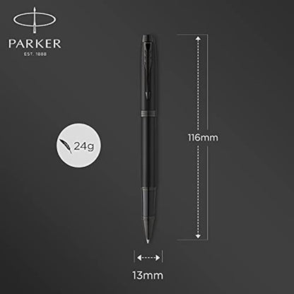 Parker IM Rollerball Pen | Matte Black with Black Trim | Fine Point with Black Ink Refill | Gift Box