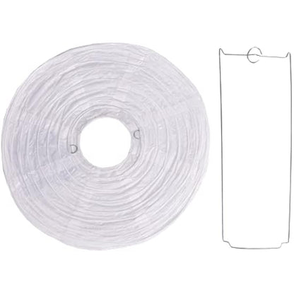 White Paper Lanterns Packs of 3 Round Paper Lanterns Lampshade Party Decorations (All White, 12" (30 Cm))