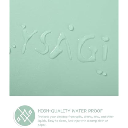 YSAGi Non-Slip Desk Pad, Waterproof PVC Leather Desk Table Protector, Ultra Thin Large Mouse Pad, Easy Clean Laptop Desk Writing Mat for Office Work/Home/Decor (80 x 40 cm, Light Green)