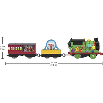 Thomas & Friends Motorized Toy Party Train Percy Battery-Powered Engine for Preschool Kids Ages 3+ Years, HDY72