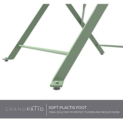 Grand patio Folding Bistro Set 3 Pieces, Conversation Set, Folding 2 Chairs and 1 Table, Weather Resistant, Patio Table Chairs for Balcony,Yard, Garden Sage Green