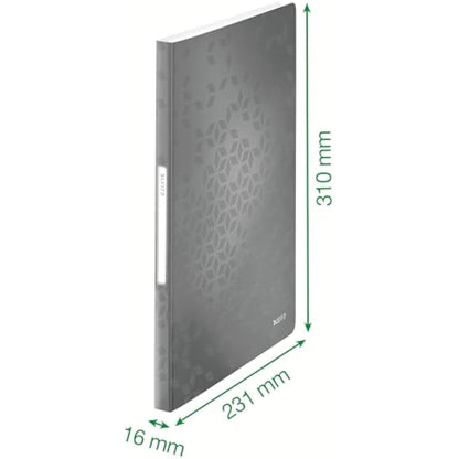 Leitz 46320054 A4 Display Book, 40 Pockets, 80 Sheet Capacity, Transparent Pockets, WOW Range, Green