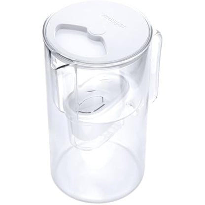 Wessper Glass Water Filter Jug + 1 Water Filter Cartridge | Replacement for Dafi Unimax Aquaphor A5 BRITA Maxtra+ PHILIPS AWP212/10 filter | 3 Litre | White