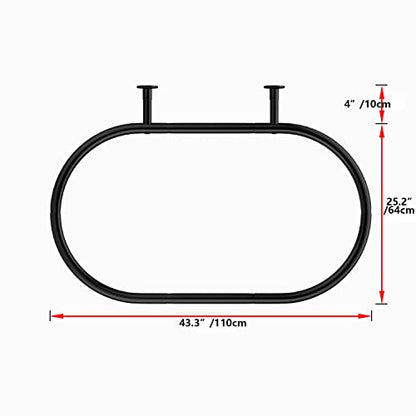 Sikaiqi Al alloy Oval Shower Curtain Rod Hoop Square Shape Bathroom Rod for Clawfoot Tub Free Standing Tubs (Black)