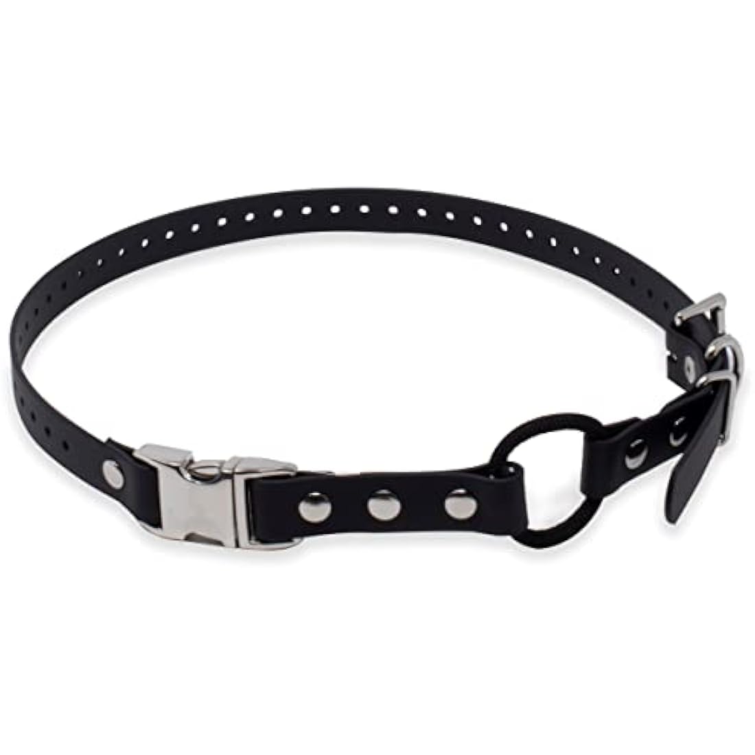 Educator Quick Snap Bungee Dog Collar, Biothane, Waterproof, Odorproof, Easy Connect and Disconnect Clasp and D Ring with Comfort Bungee Loop, Adjustable for Custom Fit, 3/4-Inch, Black