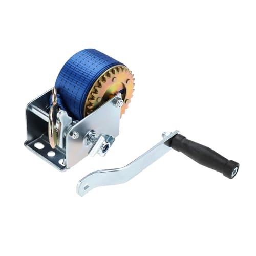 BOOMSTART Manual Hand Winch Cable Webbing Strap for Boat Trailer Caravan Marine (450 KG 1000LBS 8M)