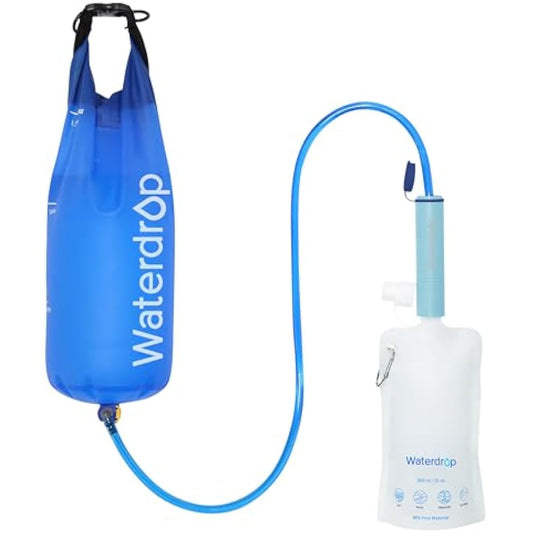 Waterdrop Water Filter Camping, Personal Water Filter Straw with Gravity Water Bag, 0.01 Micron Water Filtration System Drinking Water Purifier for Survival Equipment, Emergency Hiking