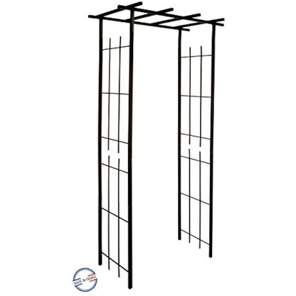 Louis Moulin 3046 Narrow Square Tube Pergola for Climbing Plants Aged Iron 97 x 40 x 198 cm