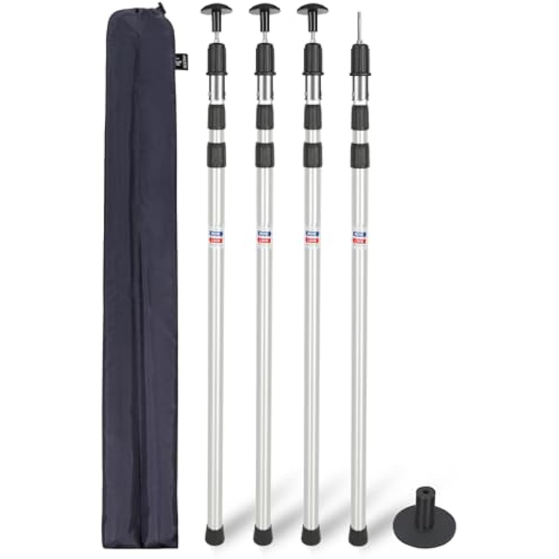 REDCAMP Telescopic Tarp Poles Set of 2/4, Aluminium Extendable Adjustable Tent Poles, Multipurpose Camping Extension Pole for Tarp Awning Canopy Porch Sun Sails Tarpaulin Headroom 2.3M