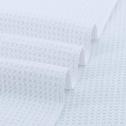 POLYTE Premium Microfibre Kitchen Dish Tea Towel Waffle Weave (White, 40x71) 12 Pack