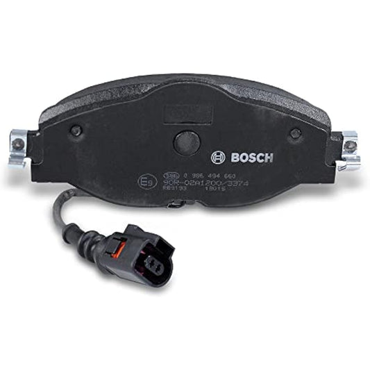 Bosch BP1505 - Brake Pads Car Front Axle - Bosch Quality - Reduced Noise and Dust - ECE-R90 Certified - Copper-Free - 1 Set of 4 Pads - With Accessories