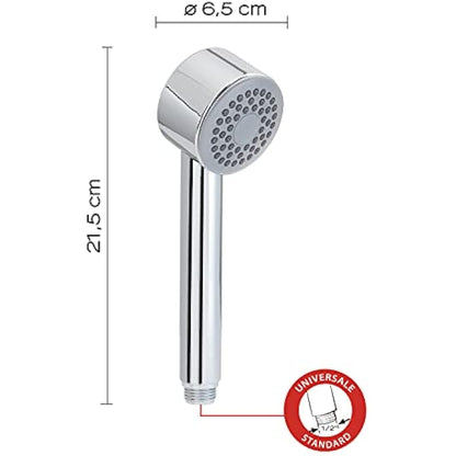 Gedy Chrome, G-Trendy 01, 1 Jet Shower, ABS Shower Head with Finish, 5 Years Warranty, R&D Design, Sand Filter Included, One Size
