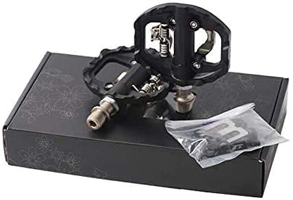 MTB Pedals Clipless Flat Dual Platform with Cleats - Compatible with Shimano Clipless Bike Pedals, 3 Sealed Bearing Lightweight Nylon Fiber Bicycle