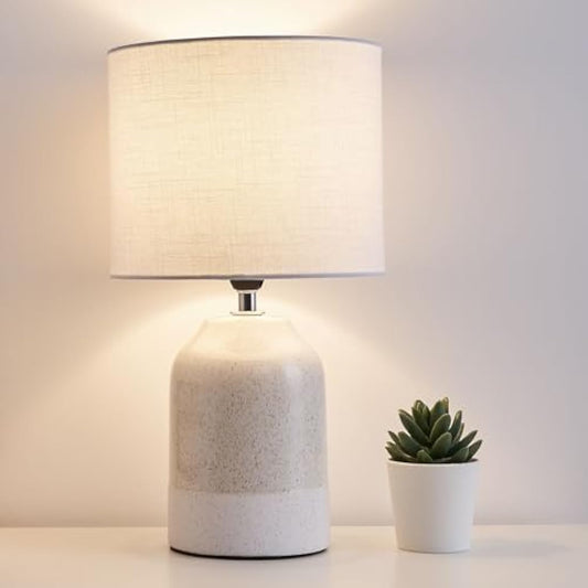 Pauleen 48022 Sandy Glow max. 20W for E14 Bedside Table luminaire Beige White 230V Ceramic/Fabric Without lamp