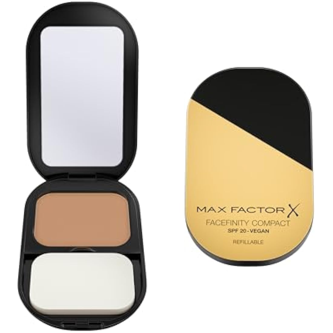 MAX FACTOR - Facefinity Compact Foundation - Up To 8hr Wear - Lightweight, SPF 20, All Day Resistant, Shine Control, Moisturizing - 003 Natural Rose - 10g