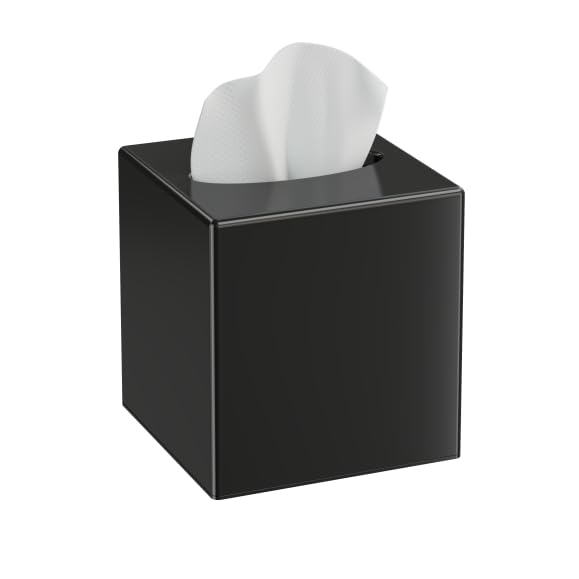 Tissue Box Cover - Modern Square Facial Tissue Holder, Sleek Acrylic Design